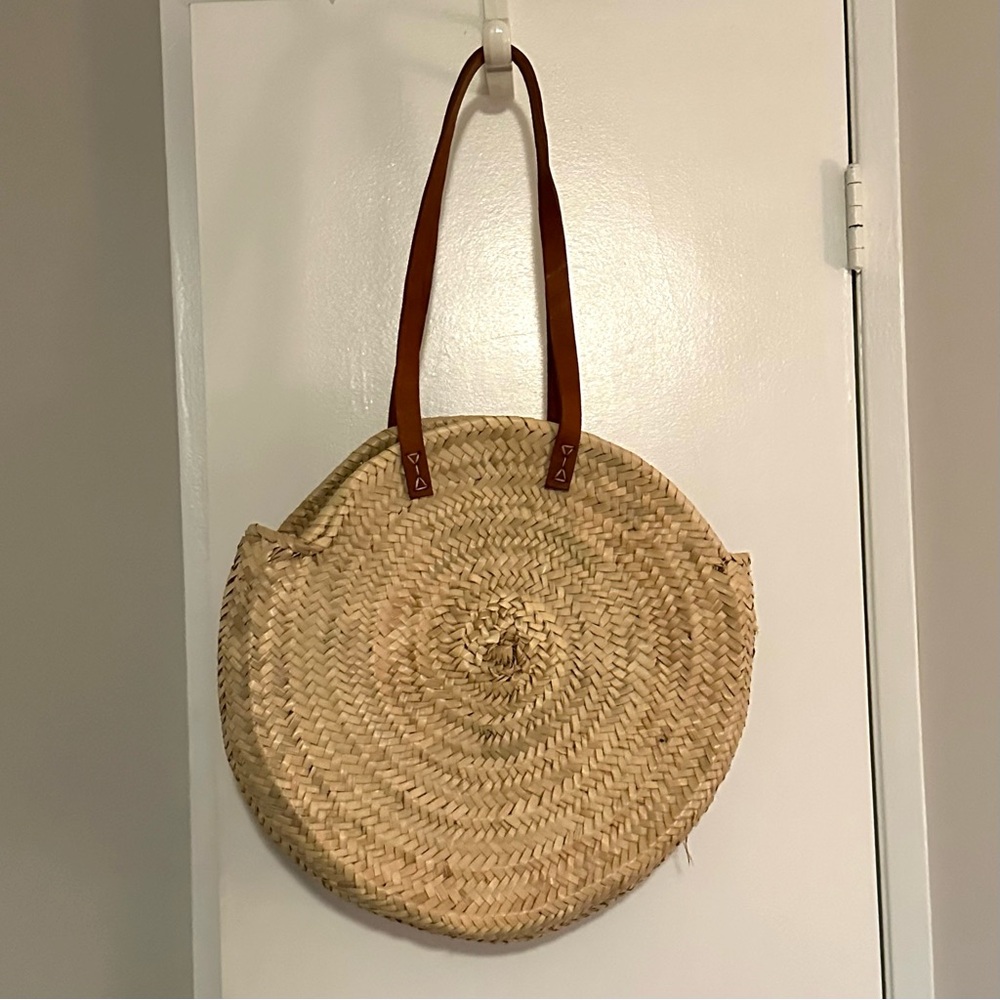 MADEWELL Woven Beach Bag With Leather Straps